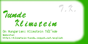 tunde klimstein business card